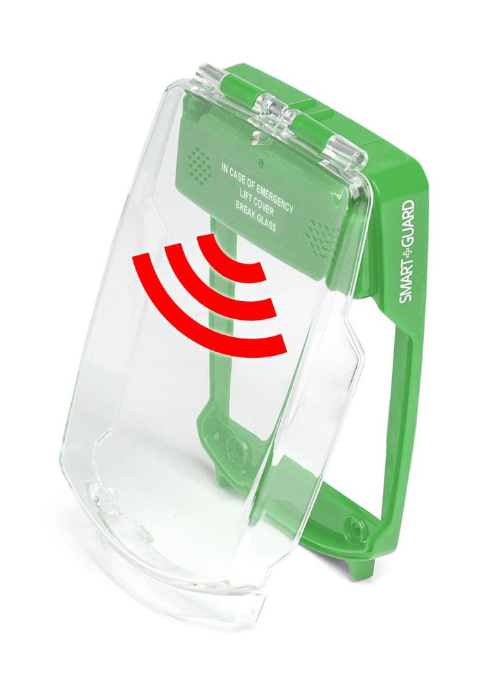 Vimpex Smart+Guard Call Point Cover, Flush, With Sounder, GREEN